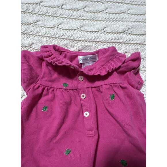 Ralph Lauren White Label 3 Months Pink Turtles Girls Bubble Romper Ruffle Butt - Picture 5 of 7